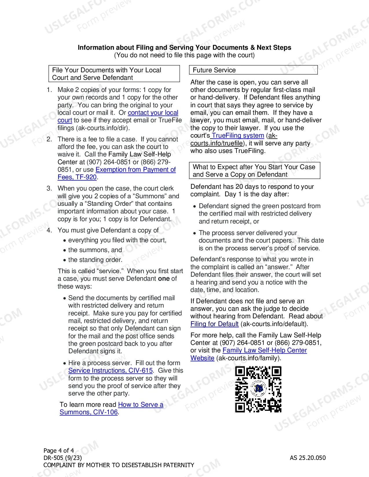 Preview Complaint by Mother to Disestablish Paternity