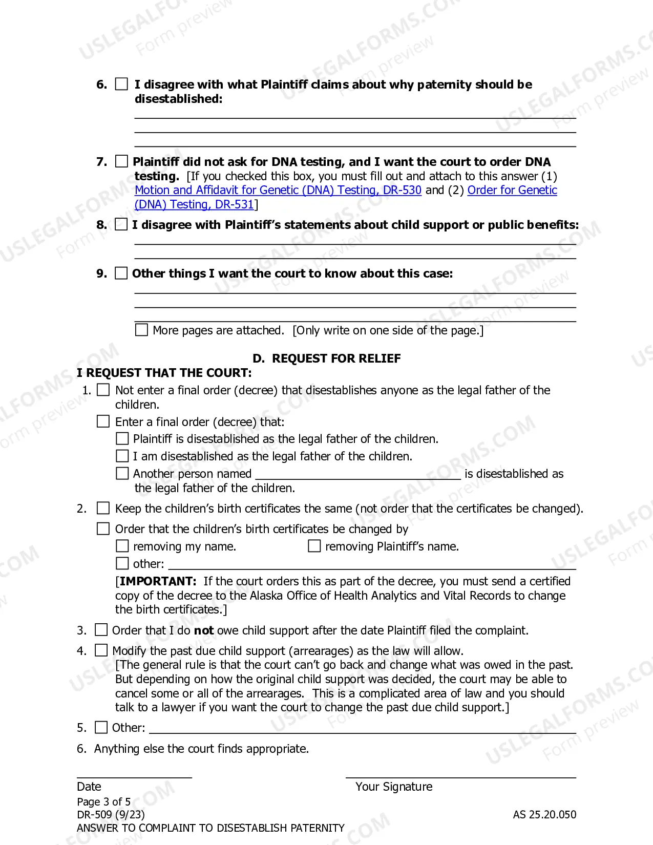 Preview Answer and Counterclaim to Complaint to Disestablish Paternity