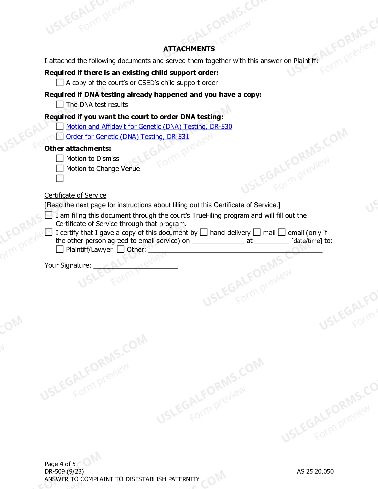 Preview Answer and Counterclaim to Complaint to Disestablish Paternity