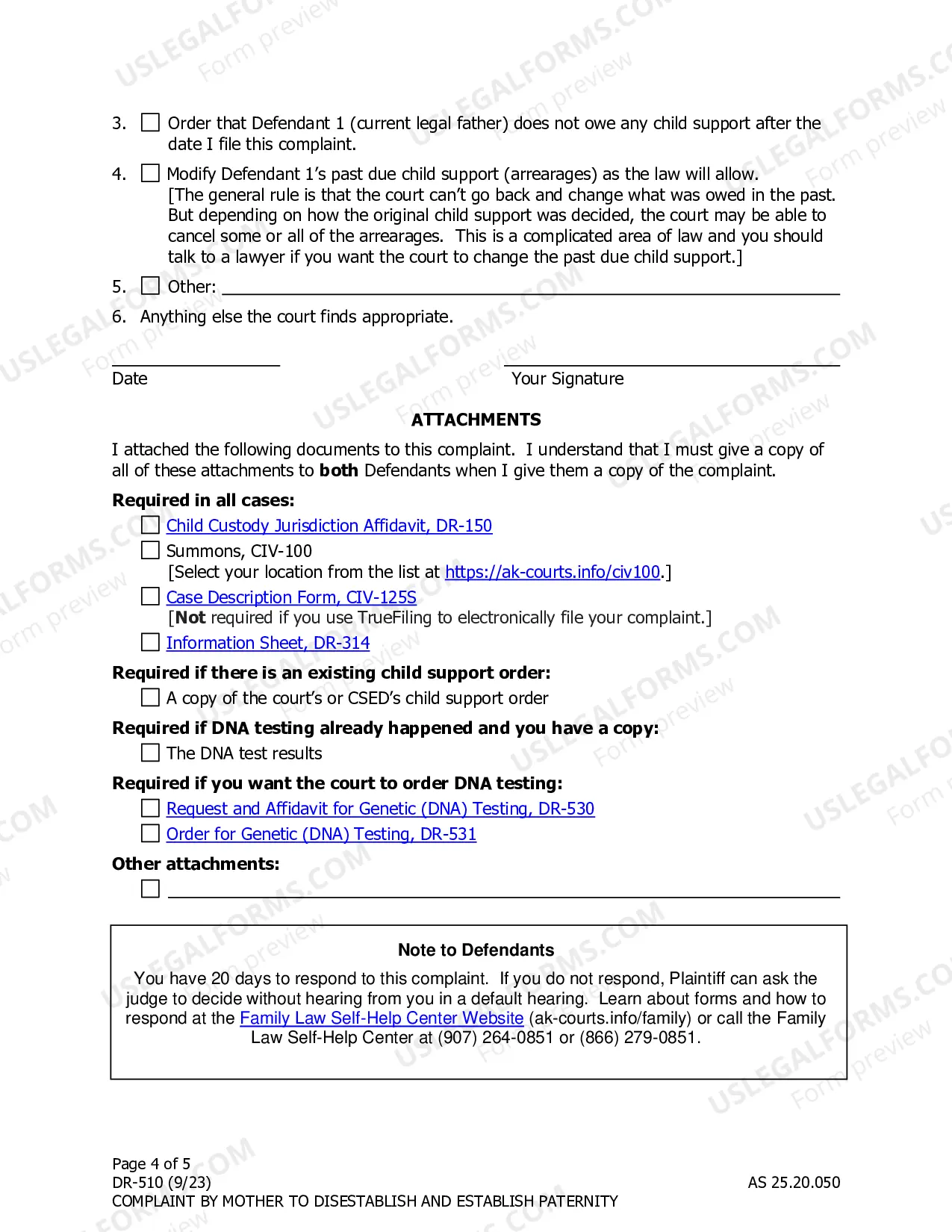 Preview Complaint by Mother to Disestablish and Establish Paternity