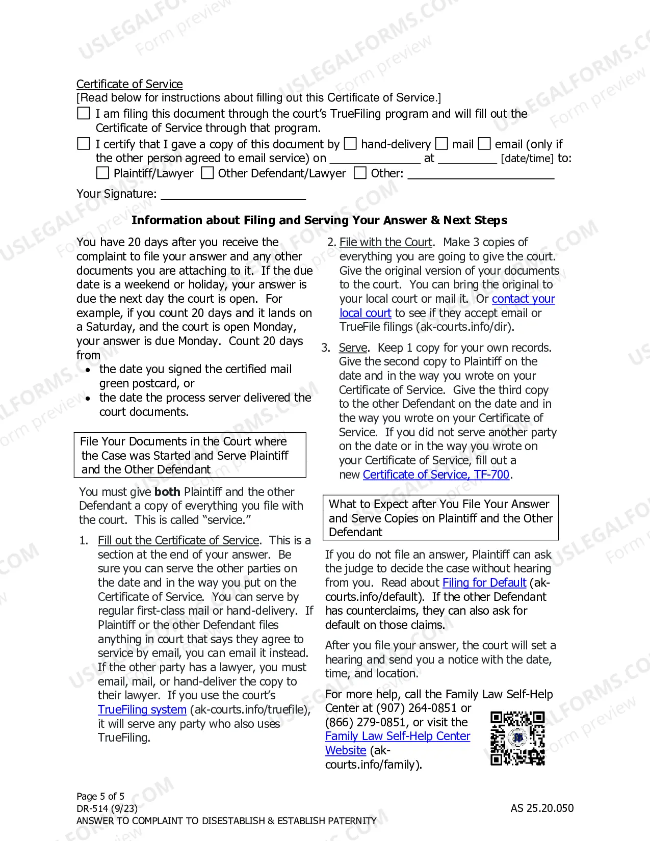 Preview Answer and Counterclaim to Complaint to Disestablish and Establish