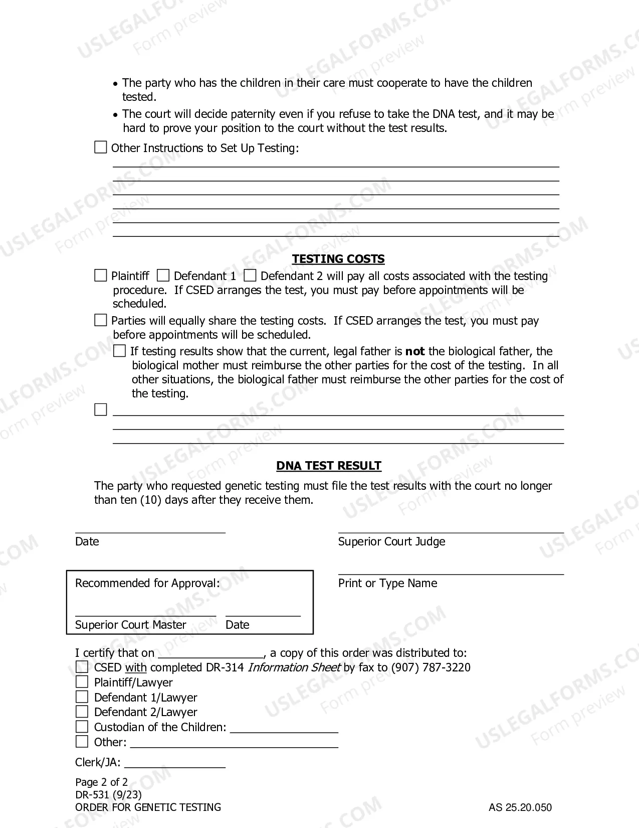 Preview Order for Genetic DNA Testing