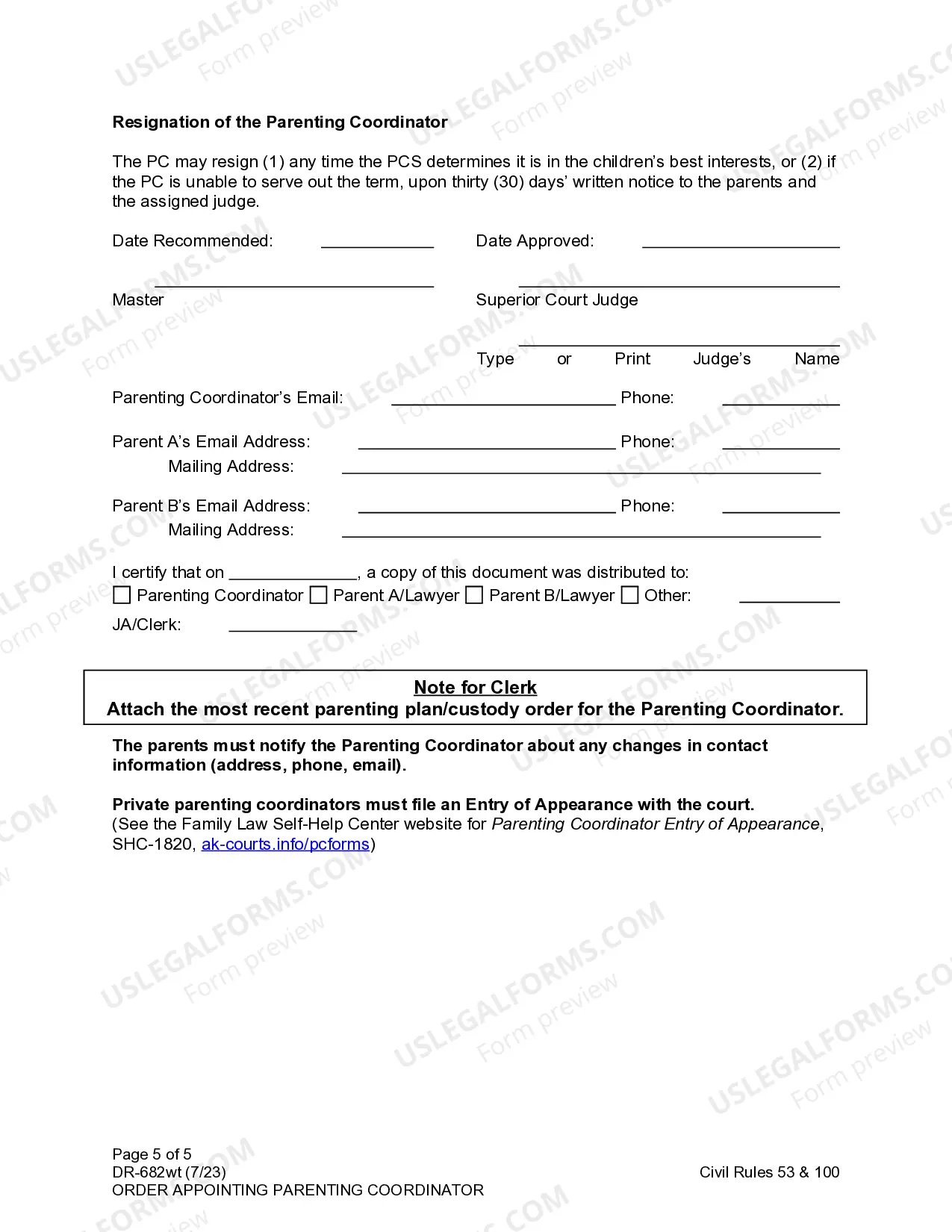 Preview Order Appointing Parenting Coordinator