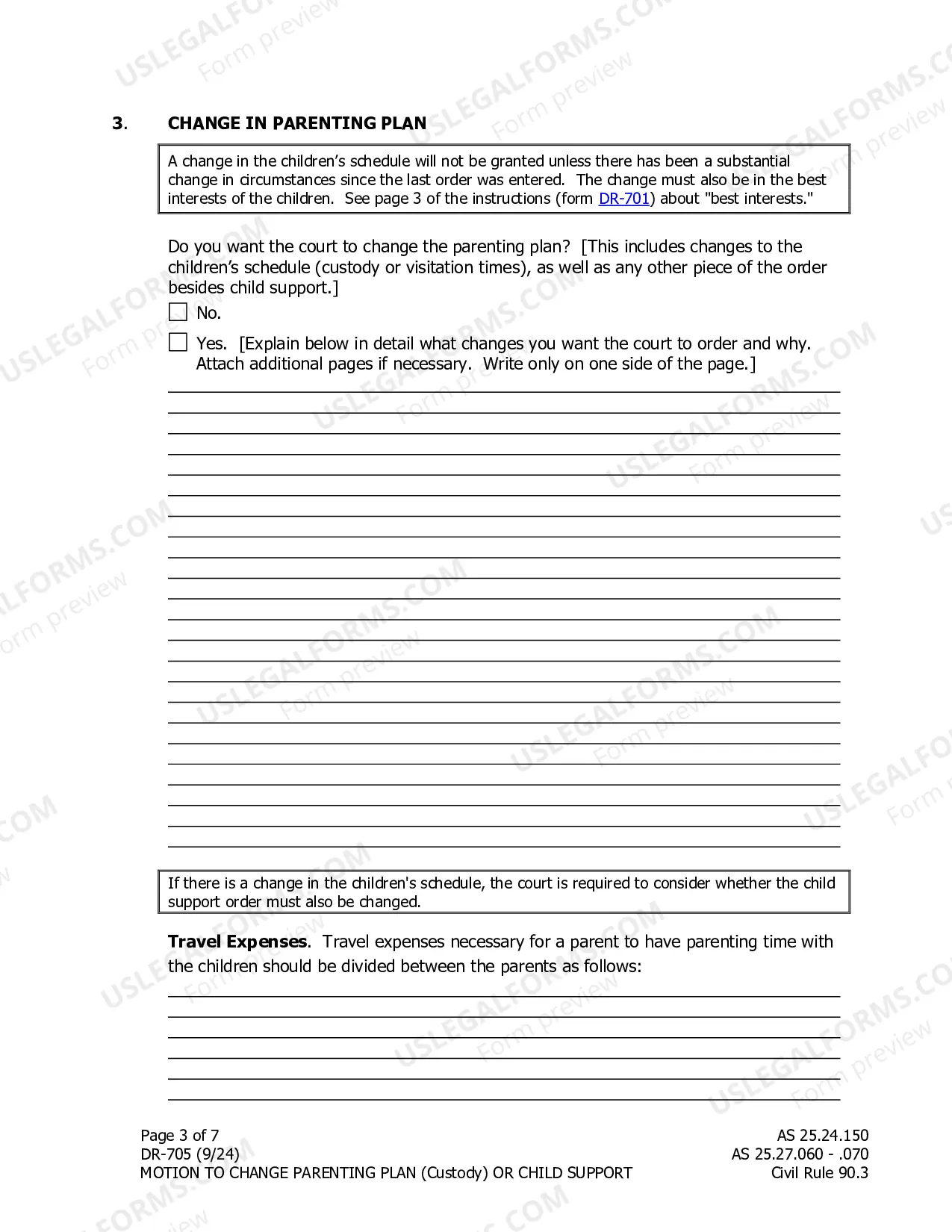 Preview Motion to Change Custody Support or Visitation