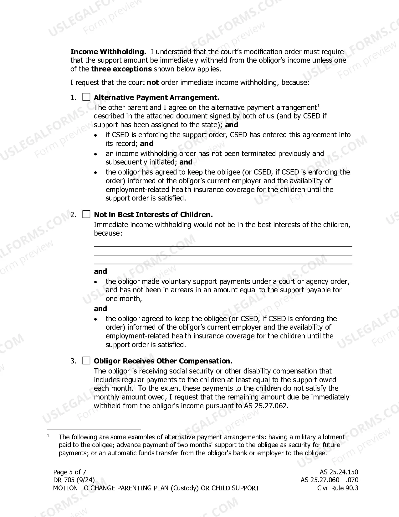 Preview Motion to Change Custody Support or Visitation