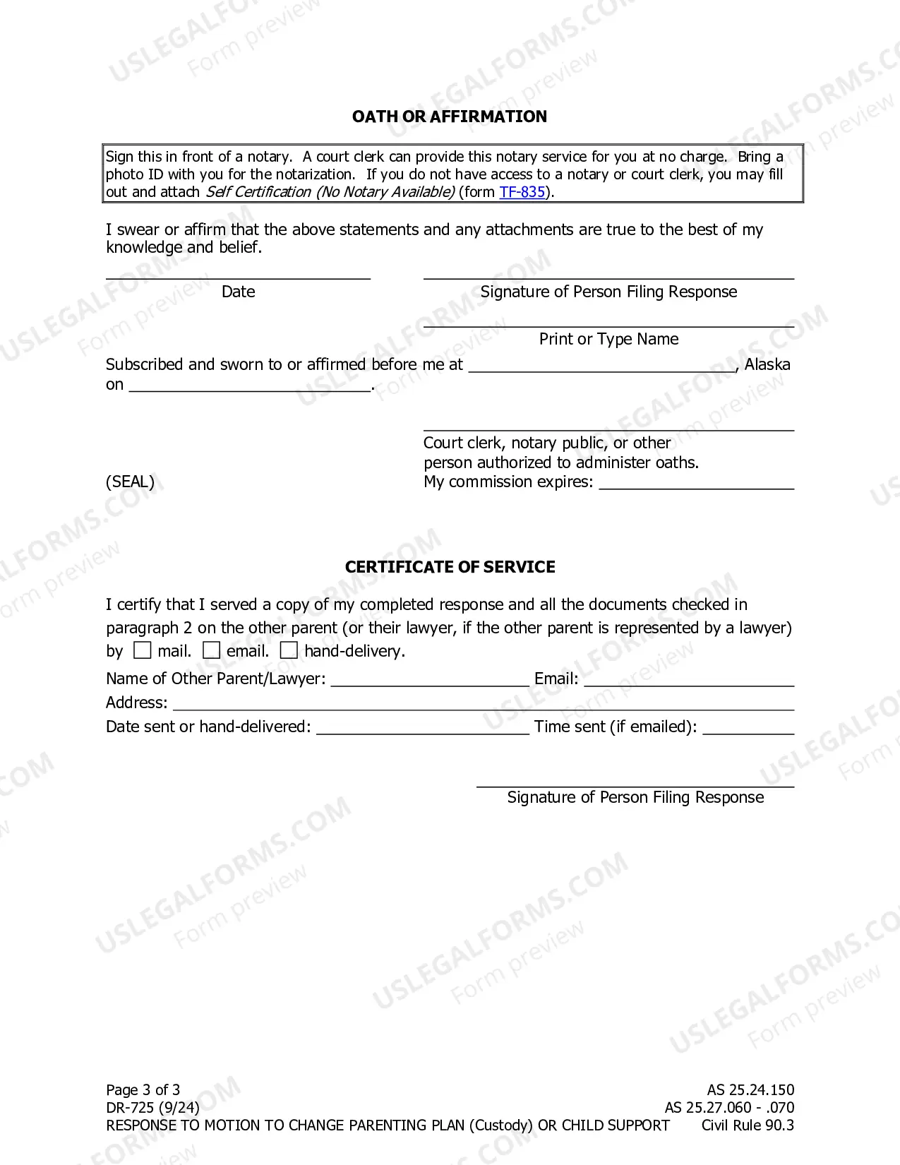 Preview Response Packet, DR-720