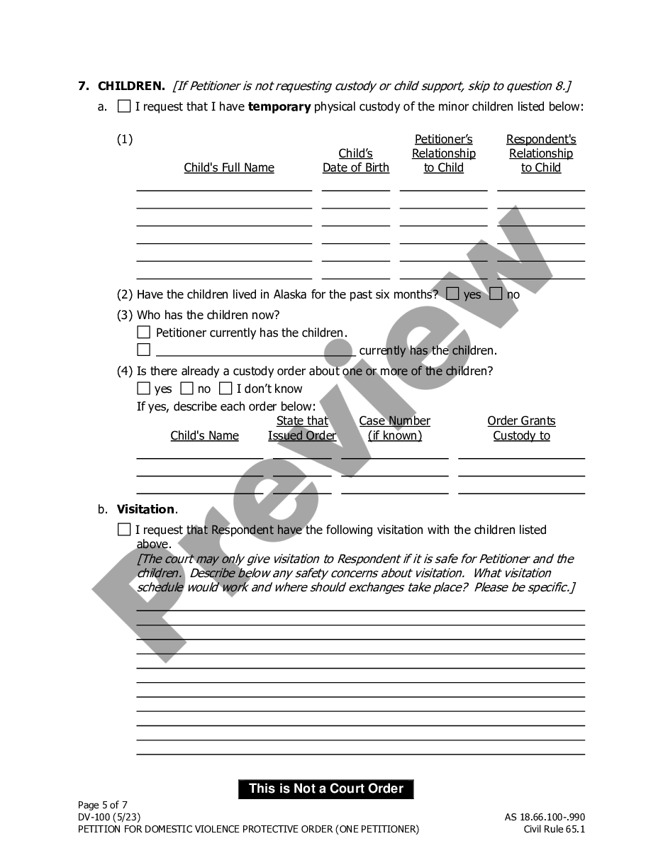 page 4 Petition for Protective Order preview
