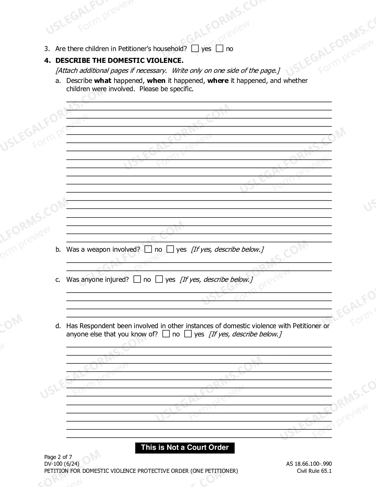 Preview Petition for Protective Order