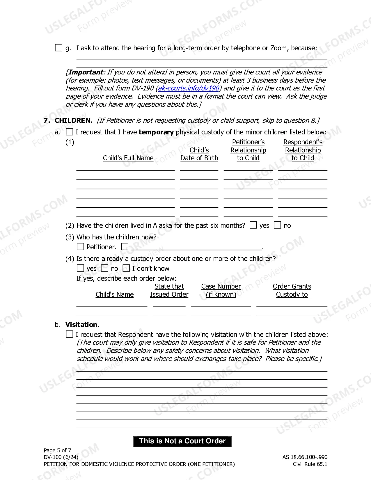 Preview Petition for Protective Order
