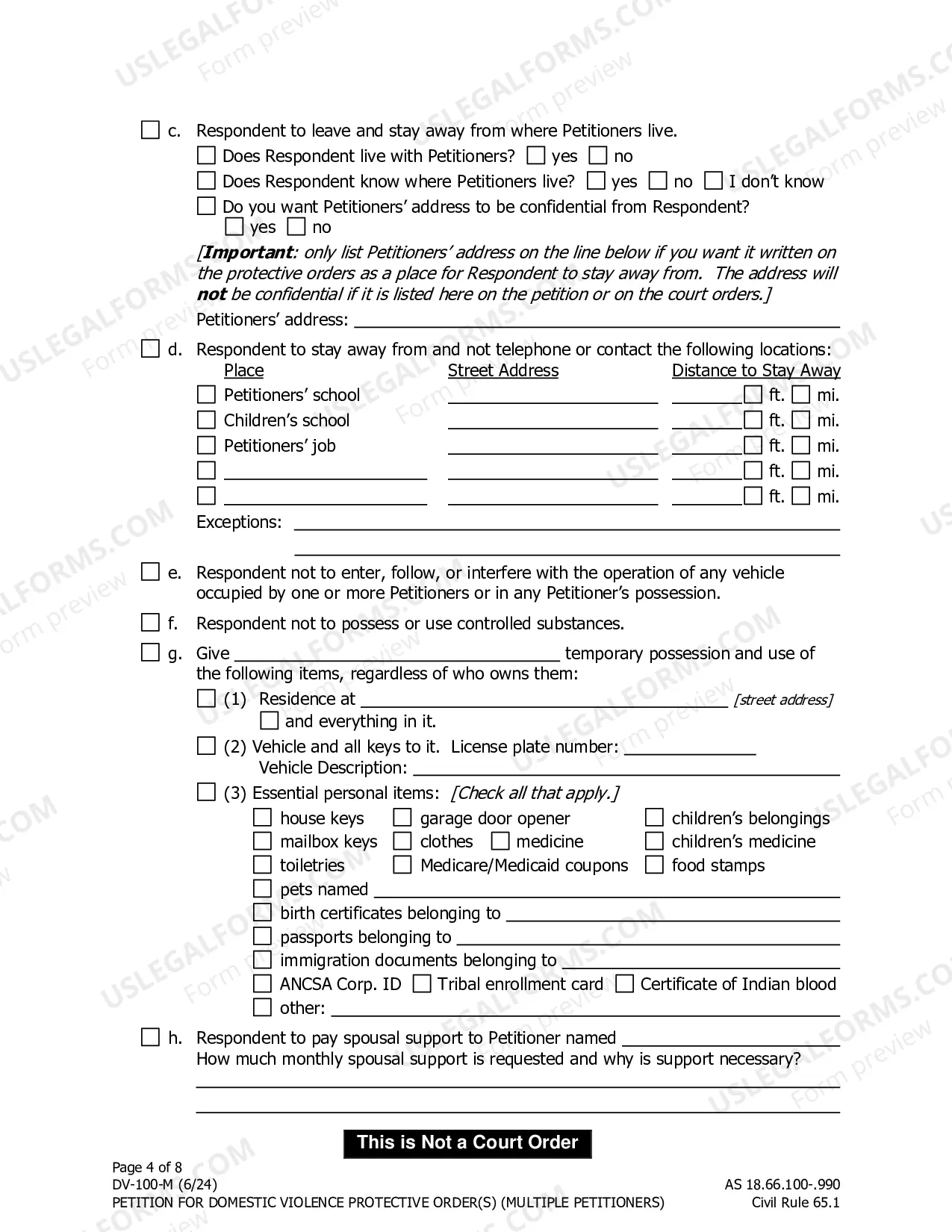 Preview Petition for Domestic Violence Protective Orders - Multiple Petitioners