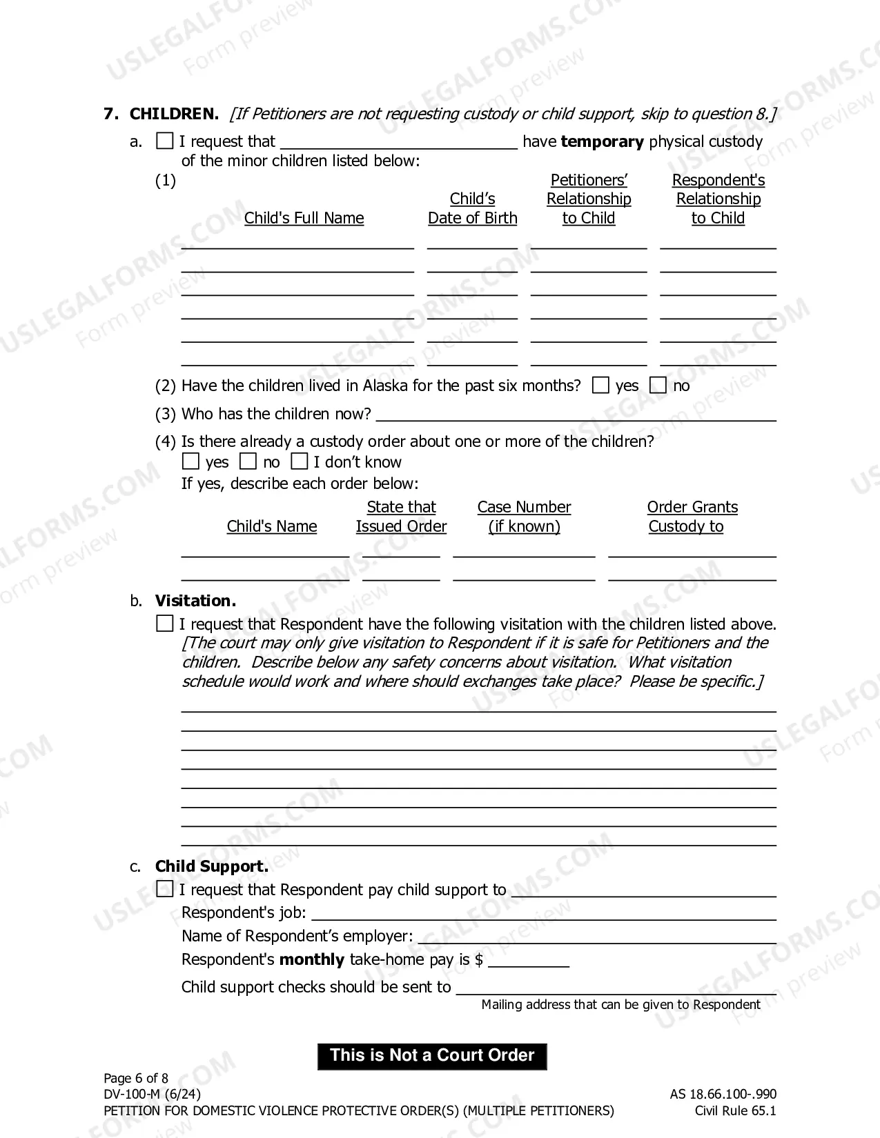 Preview Petition for Domestic Violence Protective Orders - Multiple Petitioners