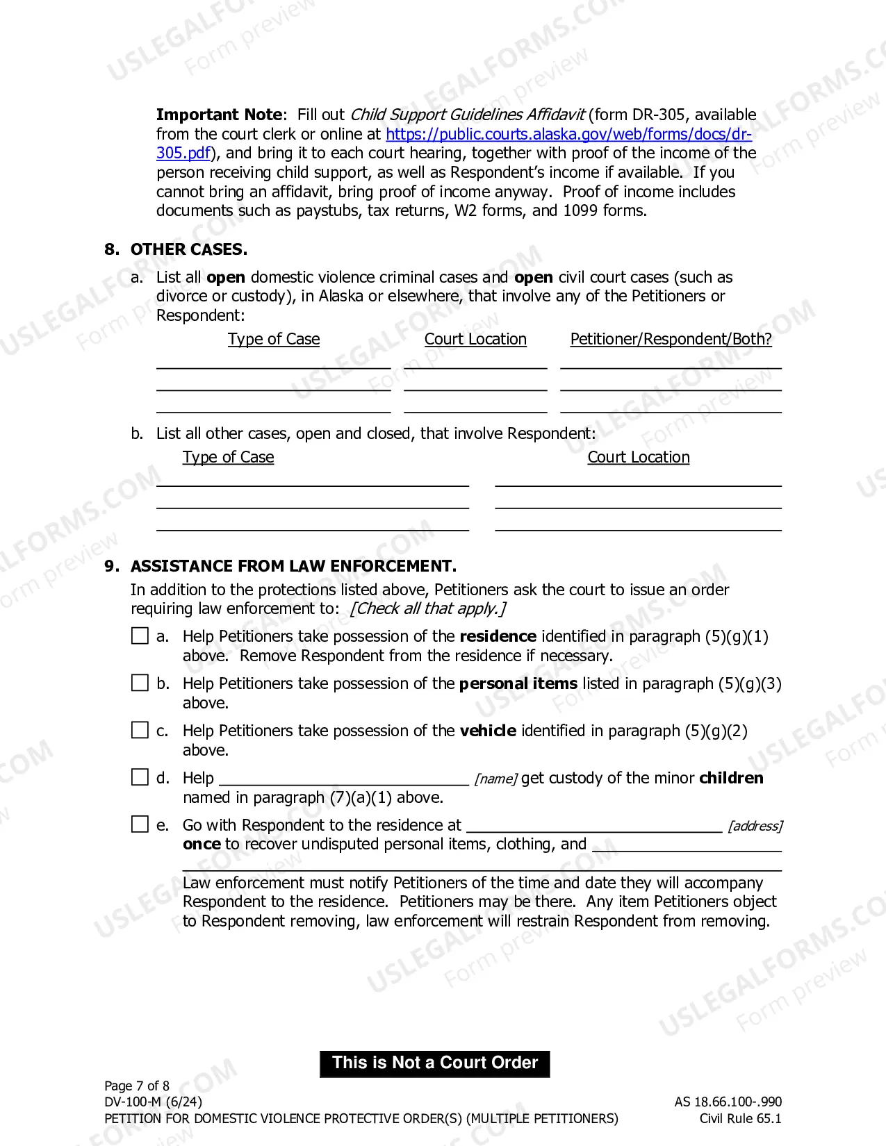 Preview Petition for Domestic Violence Protective Orders - Multiple Petitioners