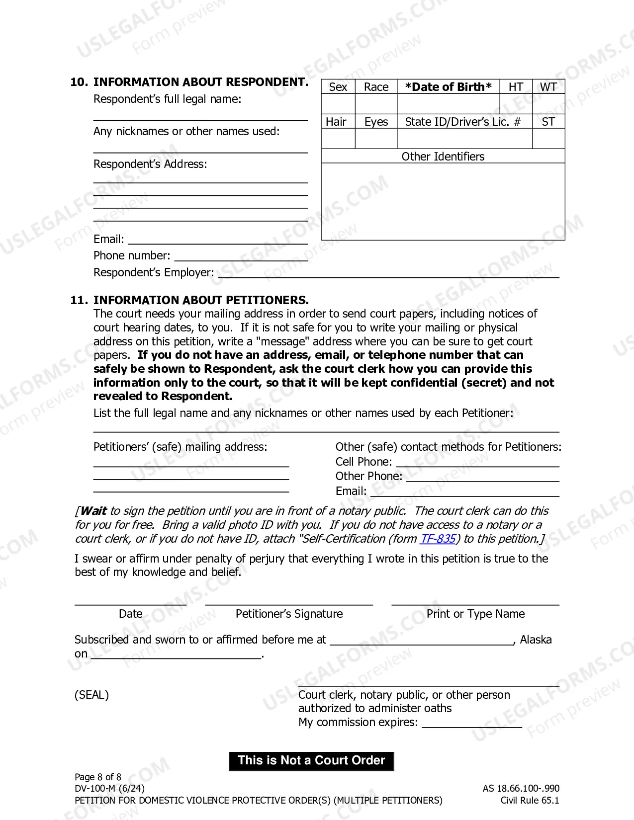 Preview Petition for Domestic Violence Protective Orders - Multiple Petitioners