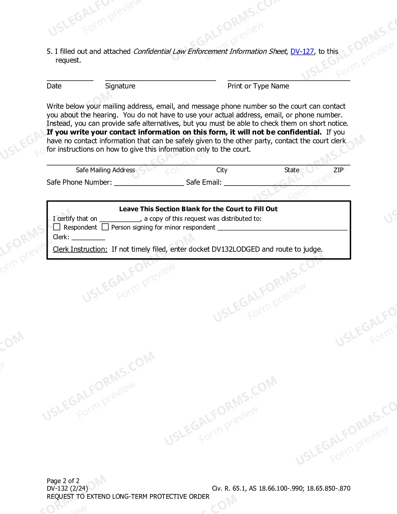 Preview Request to Extend Protective Order - One Petitioner