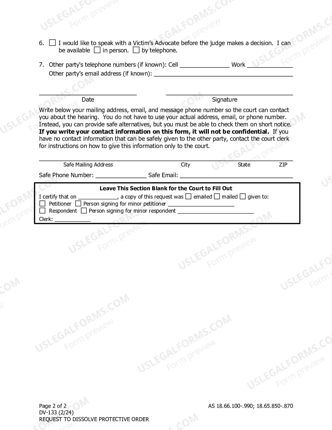 Preview Request to Dissolve Protective Order - One Petitioner