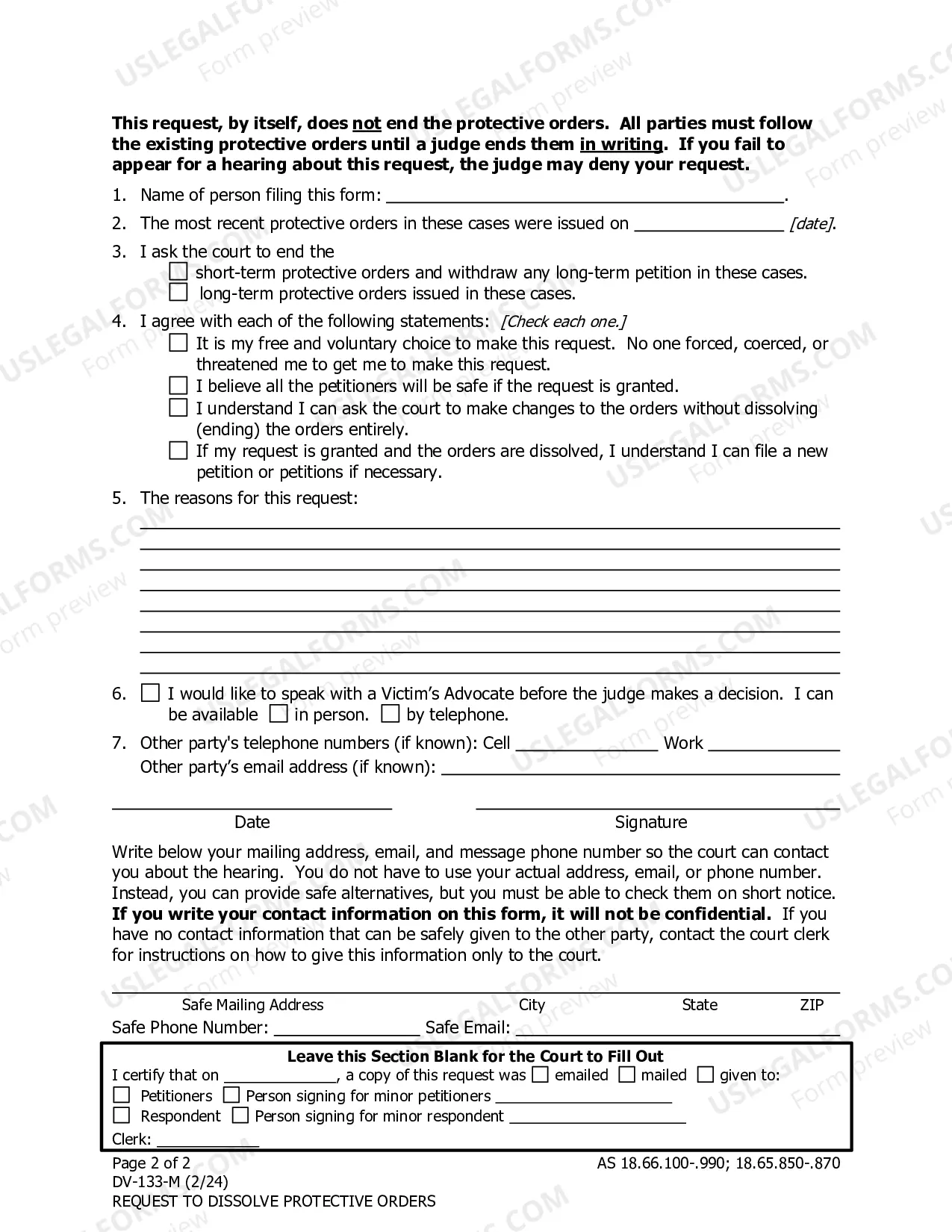 Preview Request to Dissolve Protective Order - Multiple Petitioners
