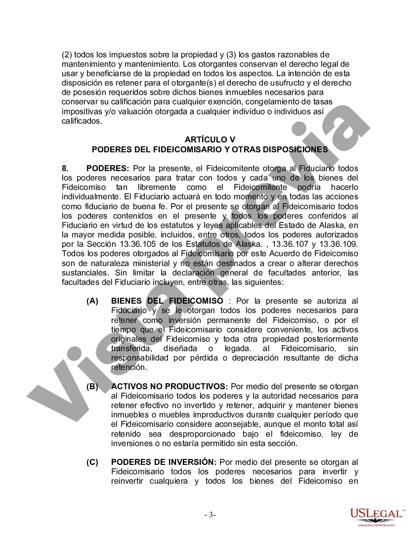 Preview Fideicomiso en vida para esposo y esposa sin hijos