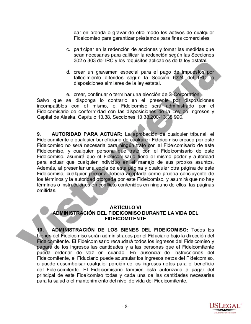 Preview Fideicomiso en vida para esposo y esposa sin hijos