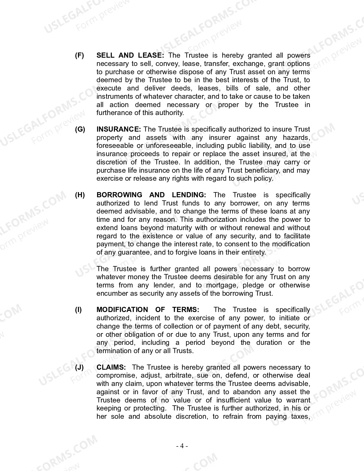 Preview Revocable Living Trust for Husband and Wife with No Children