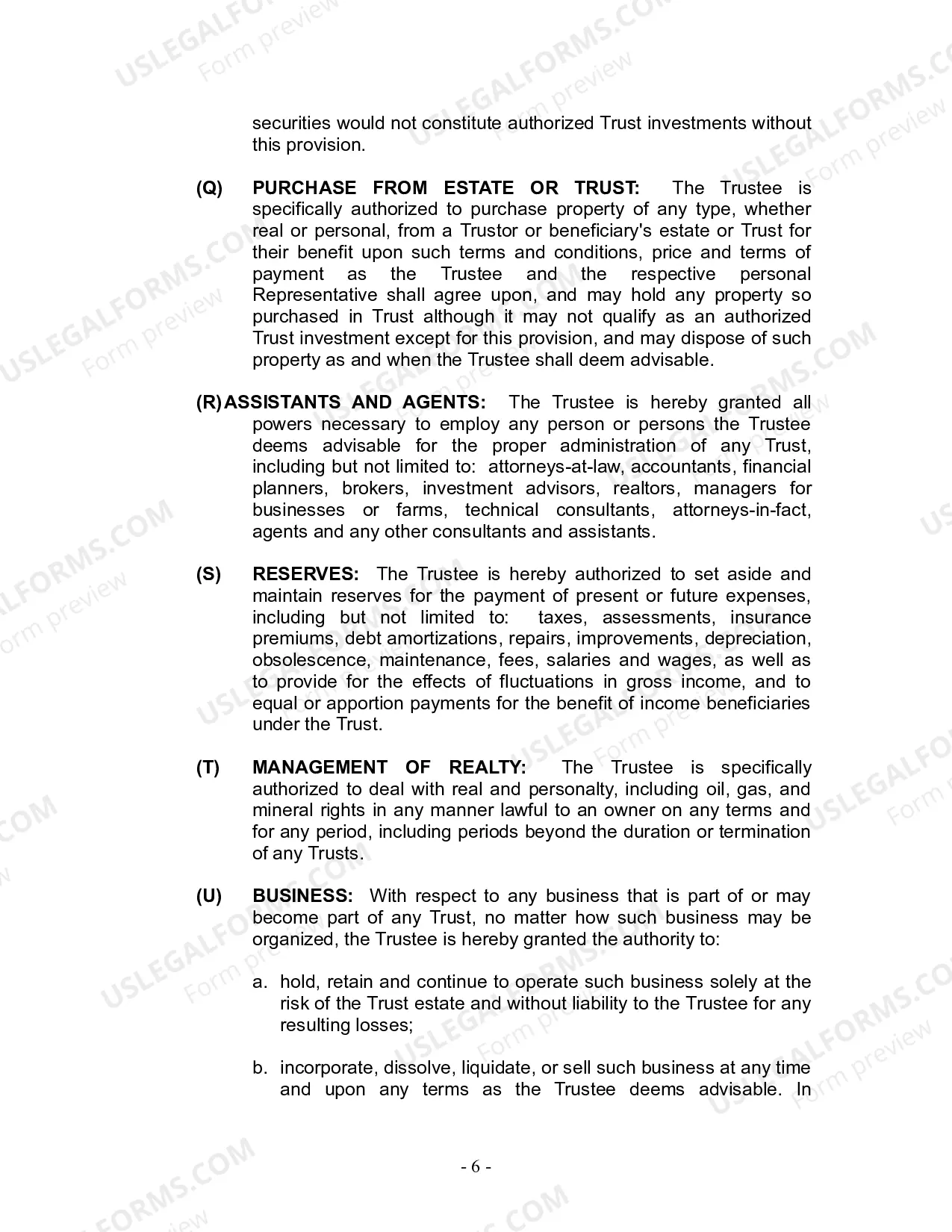 Preview Revocable Living Trust for Husband and Wife with No Children