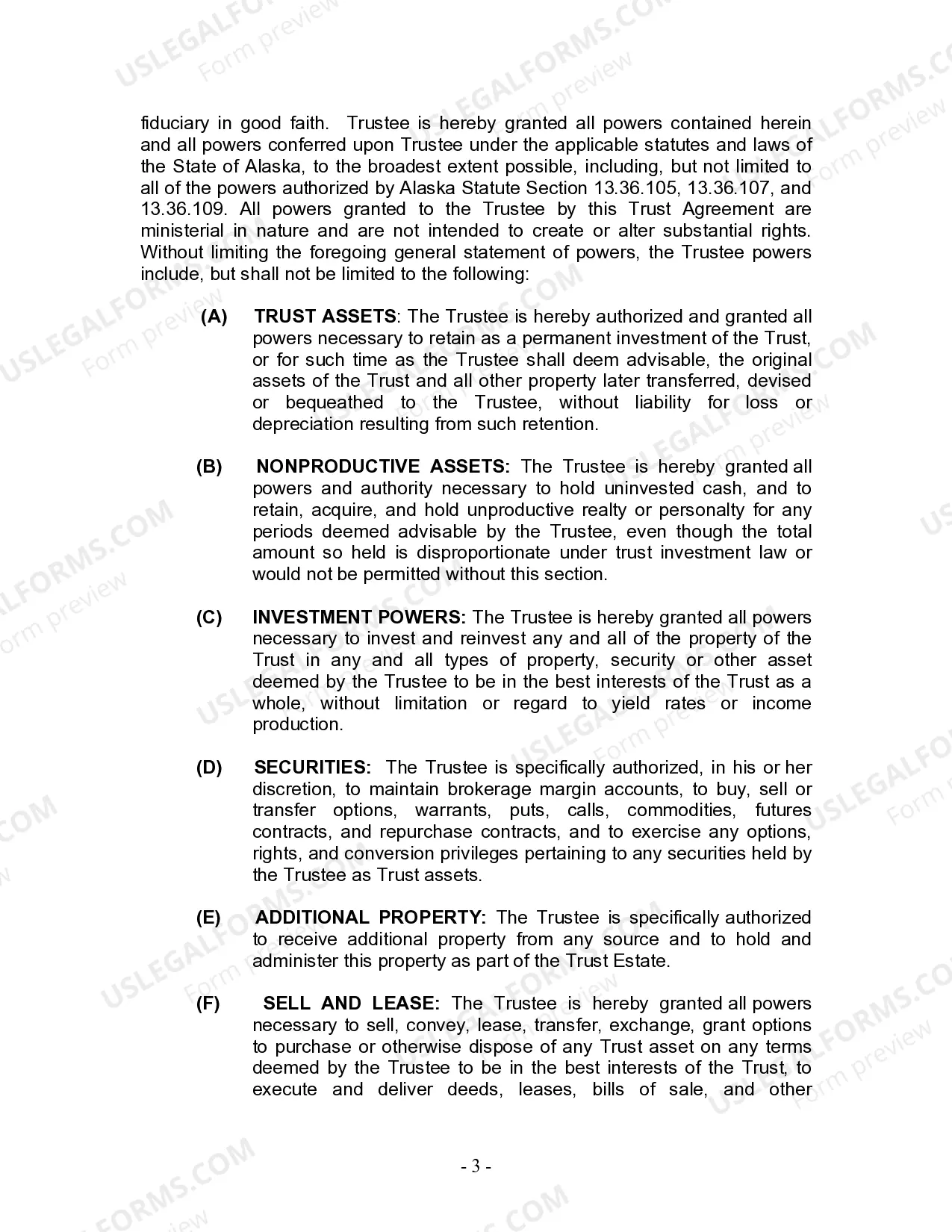 Preview Living Trust for Individual as Single, Divorced or Widow or Widower with No Children