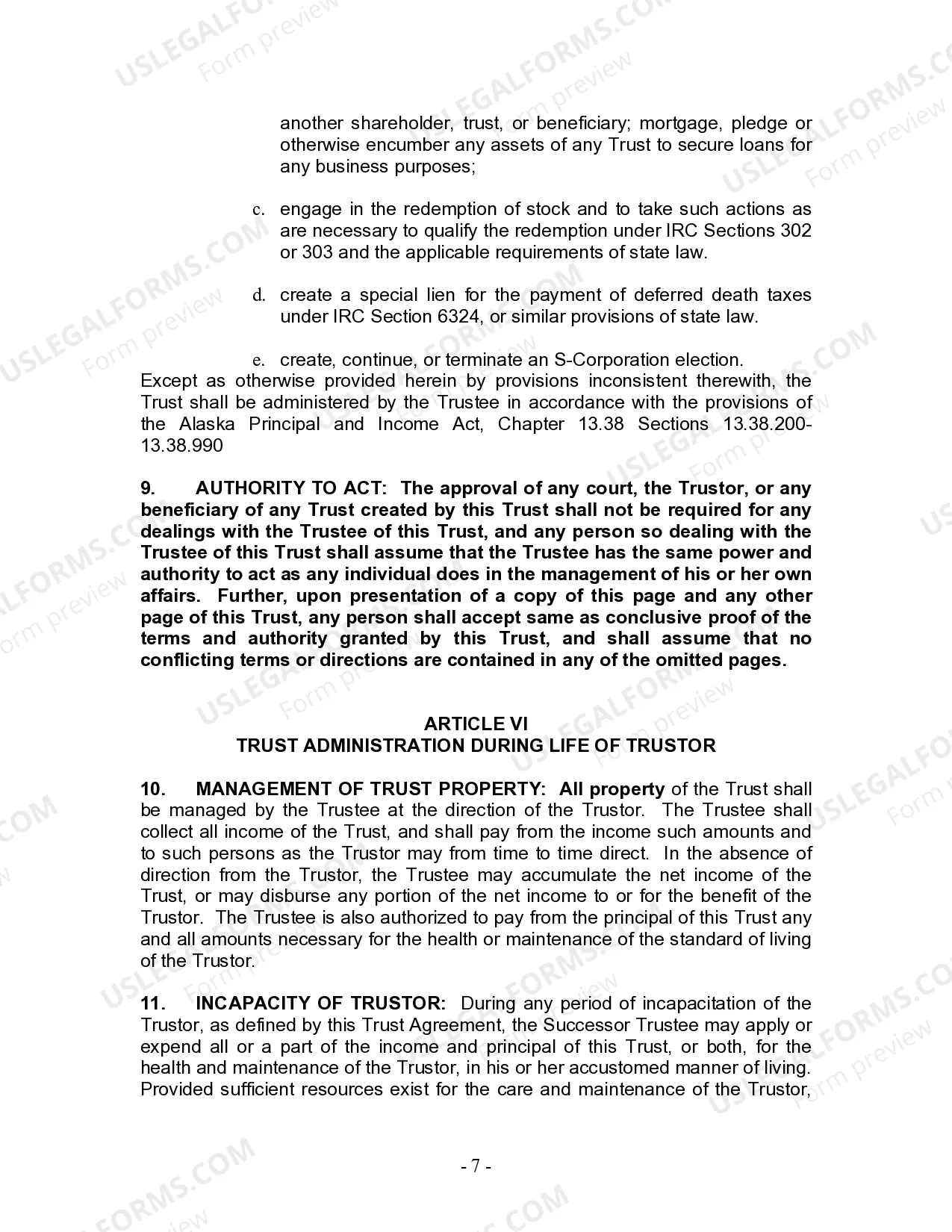 Preview Living Trust for individual, who is single, divorced or widow or widower with Children