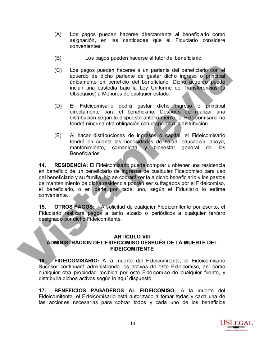 Preview Fideicomiso en vida para esposo y esposa con hijos menores o adultos