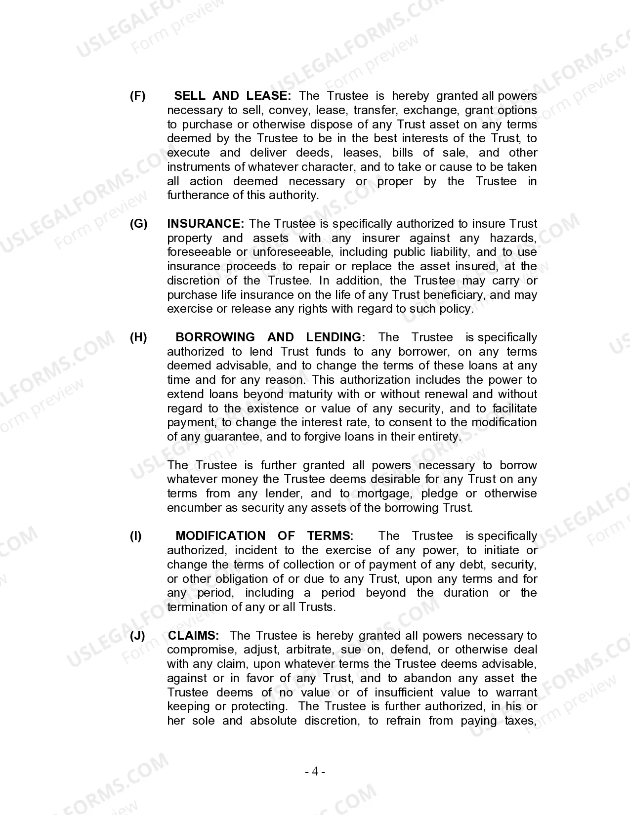 Preview Living Trust for Husband and Wife with Minor and or Adult Children