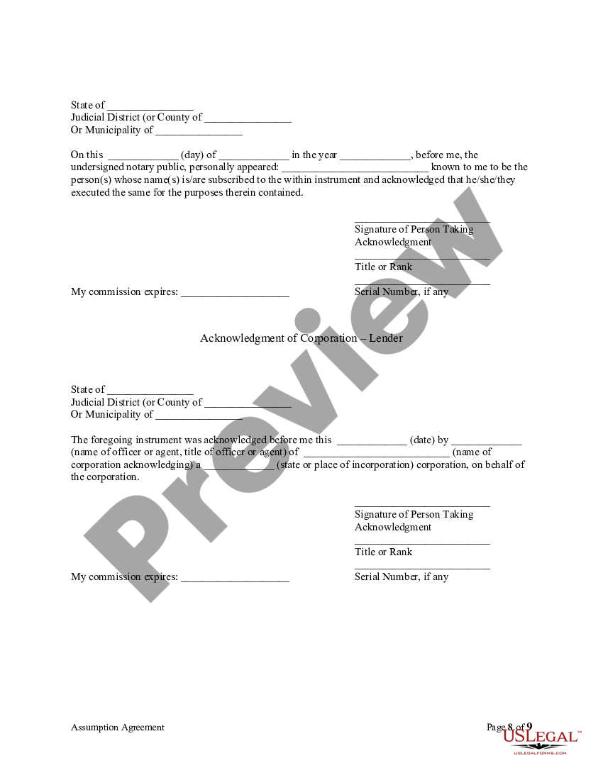 Alaska Assumption Agreement of Deed of Trust and Release of Original ...