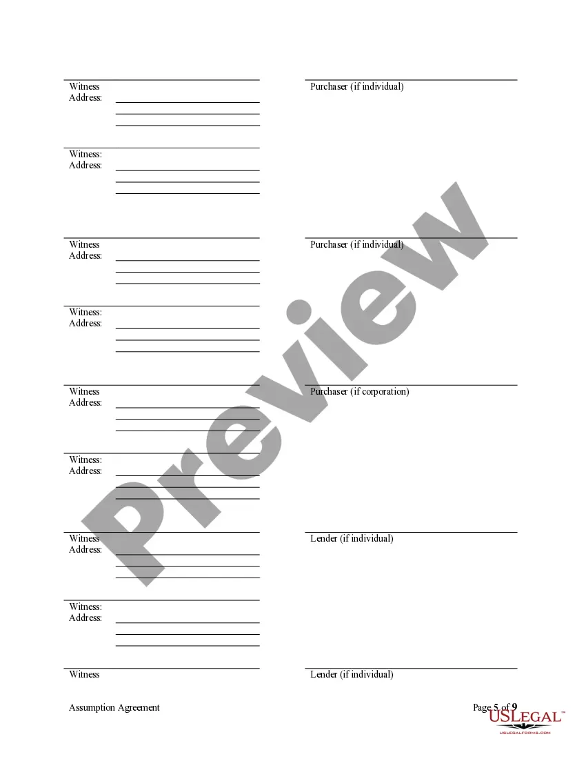 Preview Assumption Agreement of Deed of Trust and Release of Original Mortgagors
