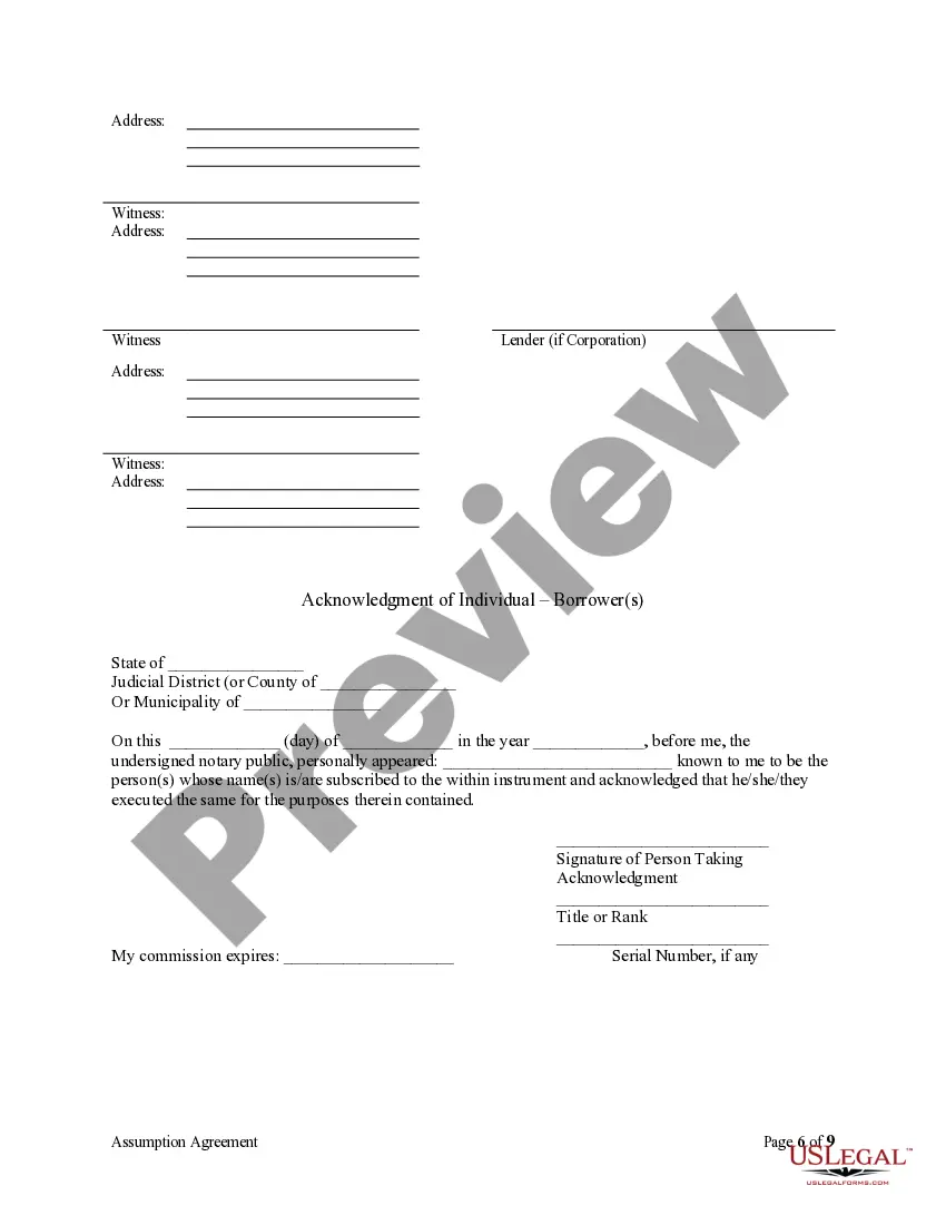 Preview Assumption Agreement of Deed of Trust and Release of Original Mortgagors