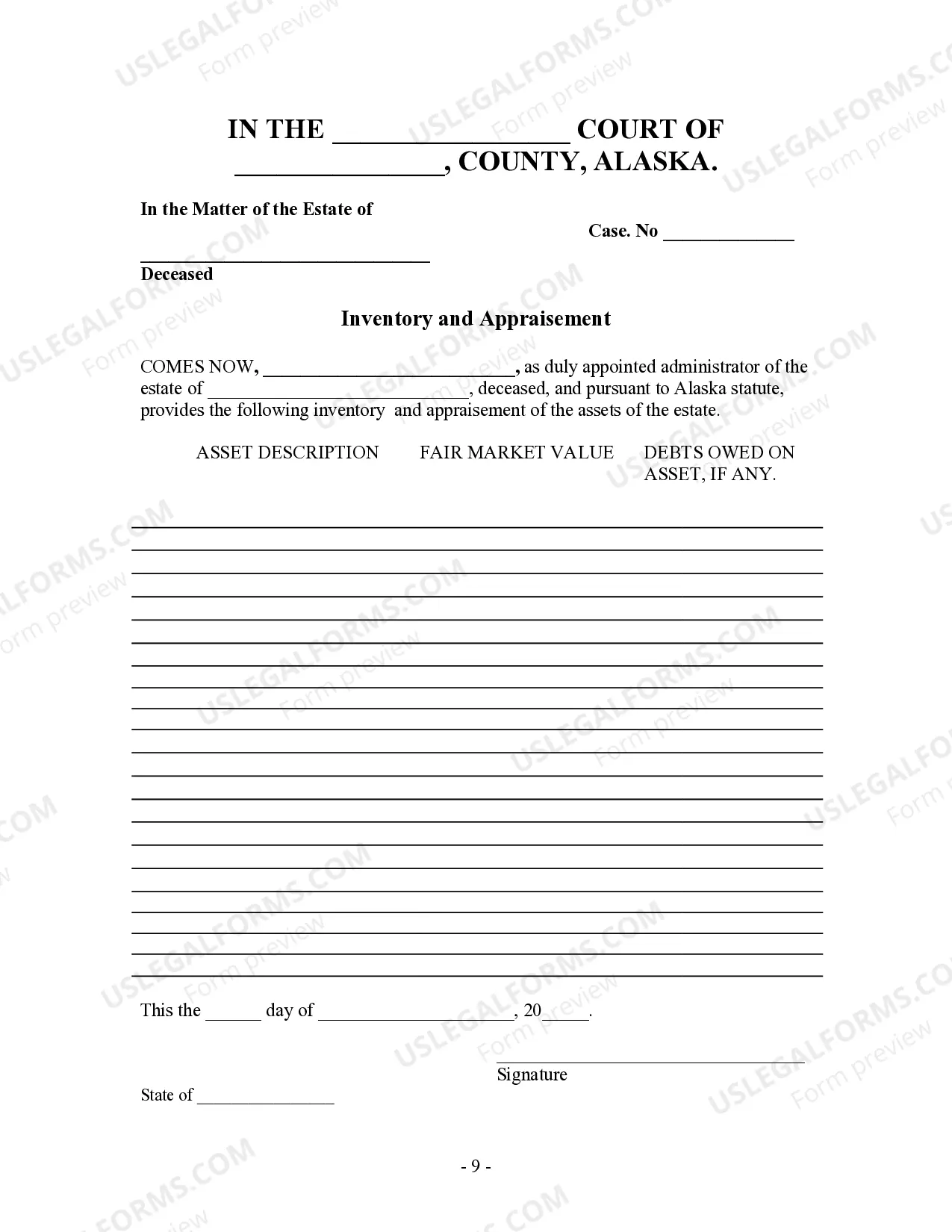 Preview Summary Administration Package