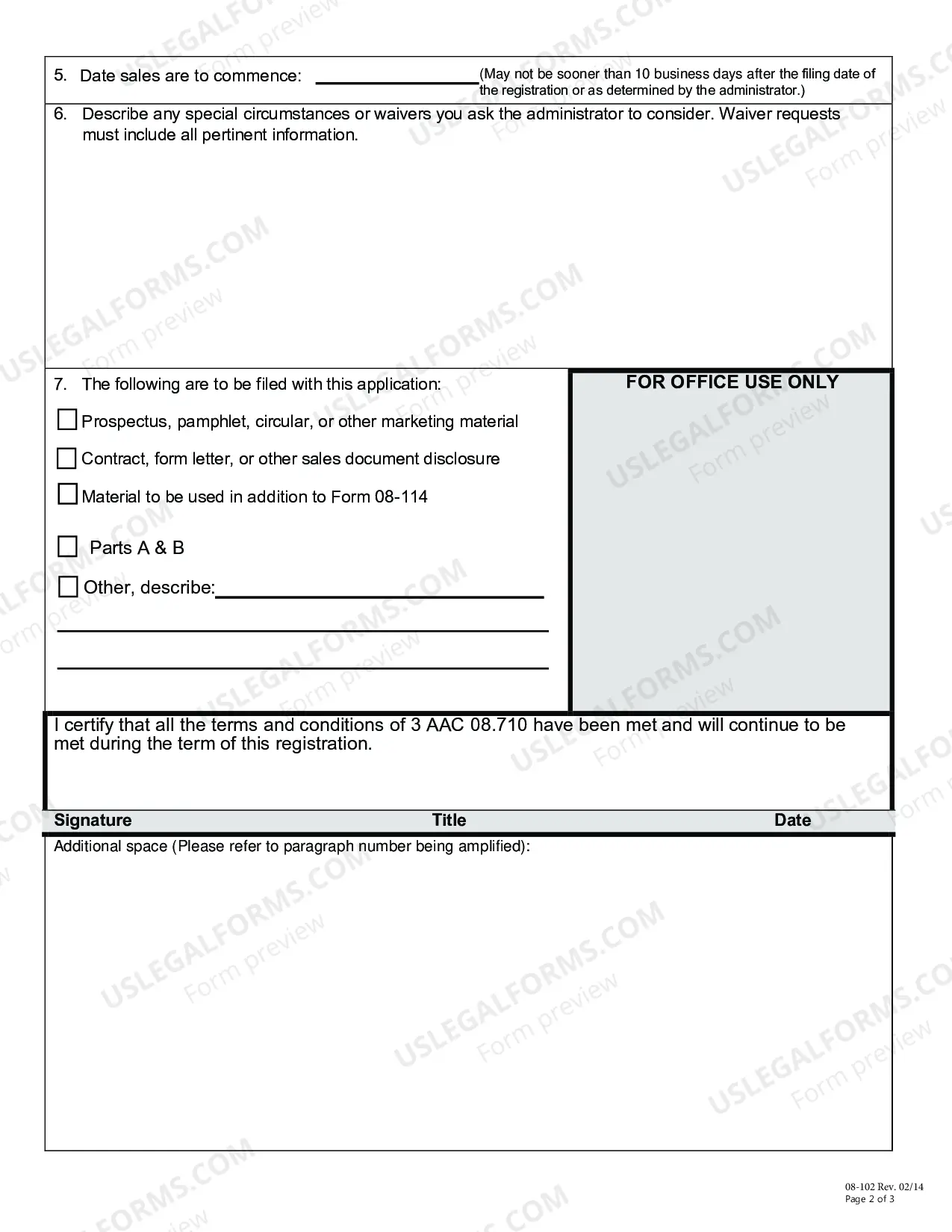 Preview Registration of Viatical Settlement Interest Transactions