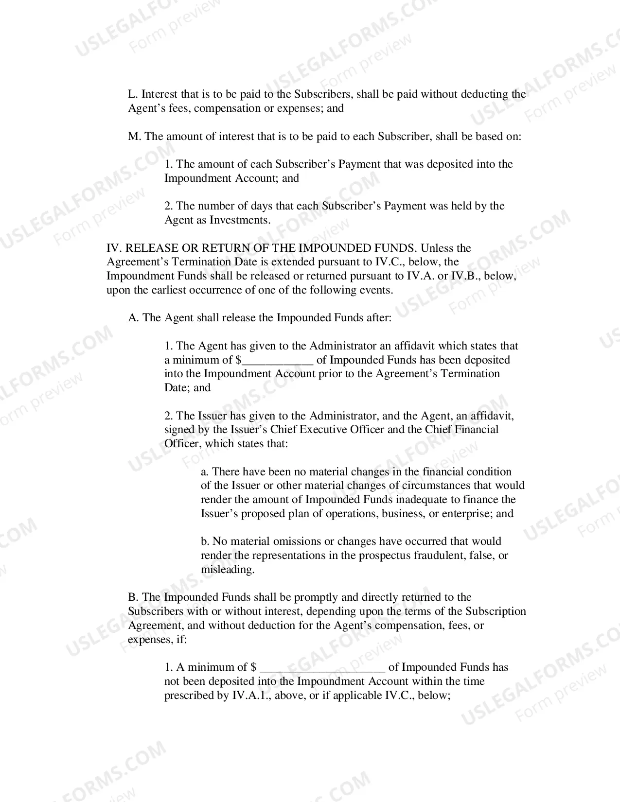 Preview Impoundment of Proceeds Agreement