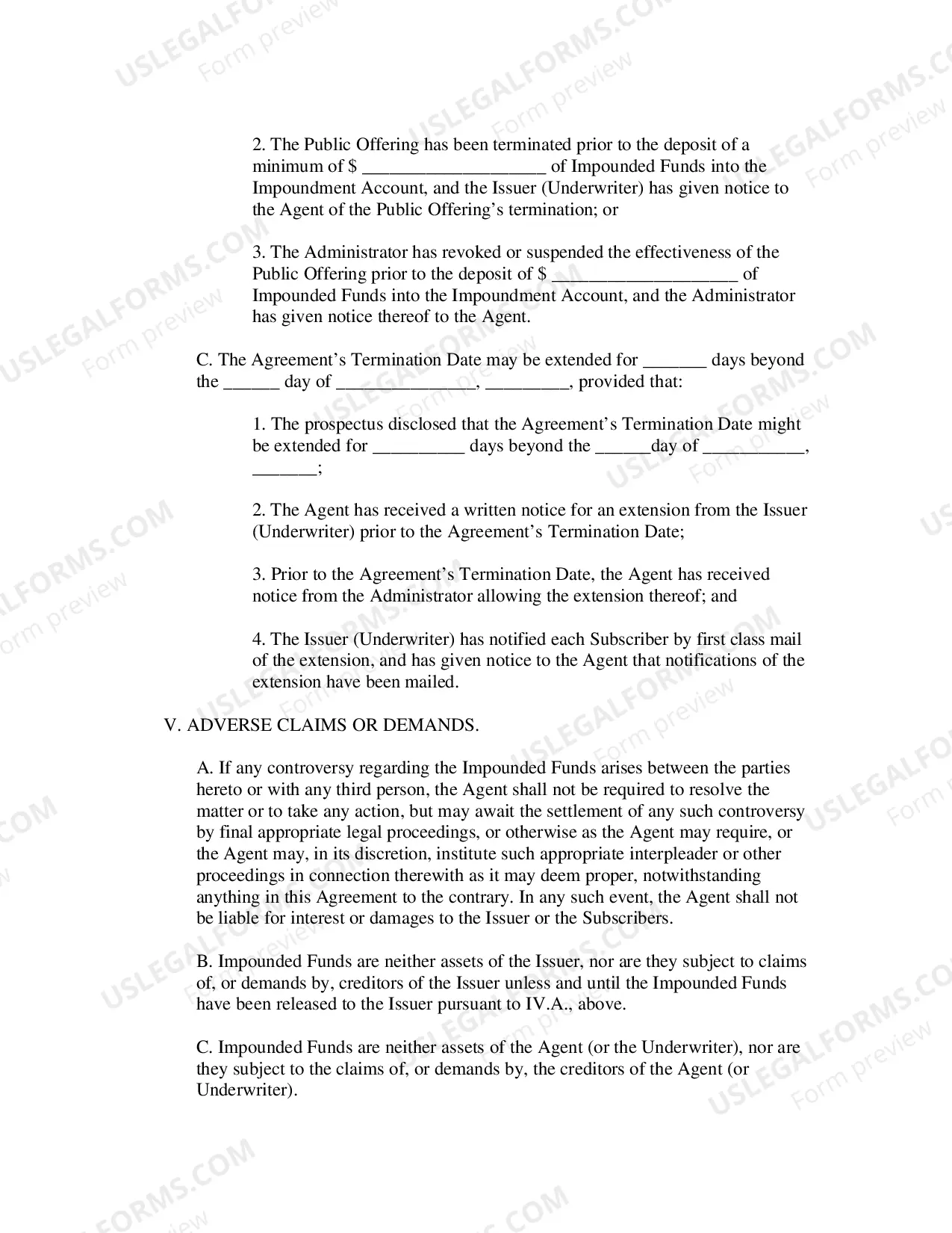 Preview Impoundment of Proceeds Agreement
