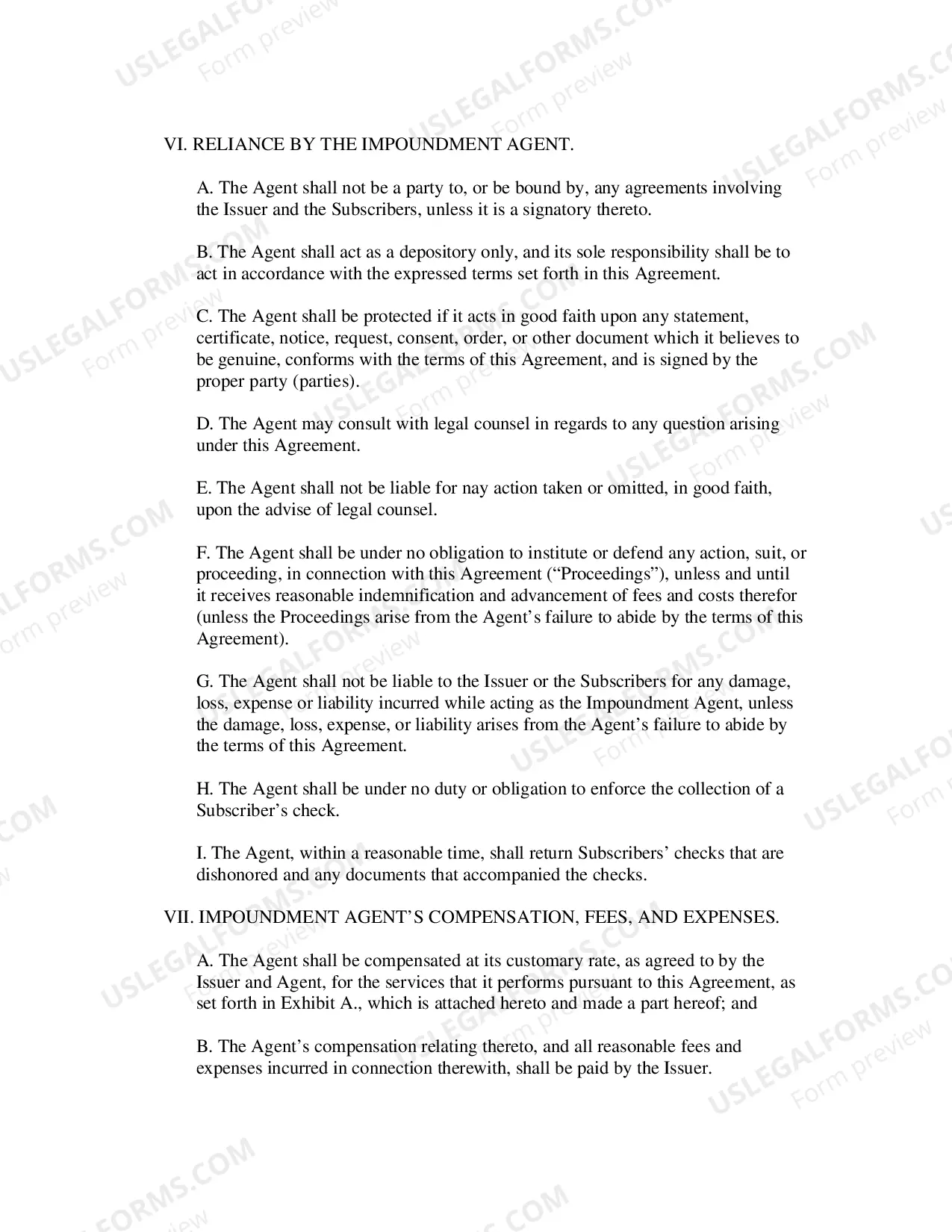 Preview Impoundment of Proceeds Agreement