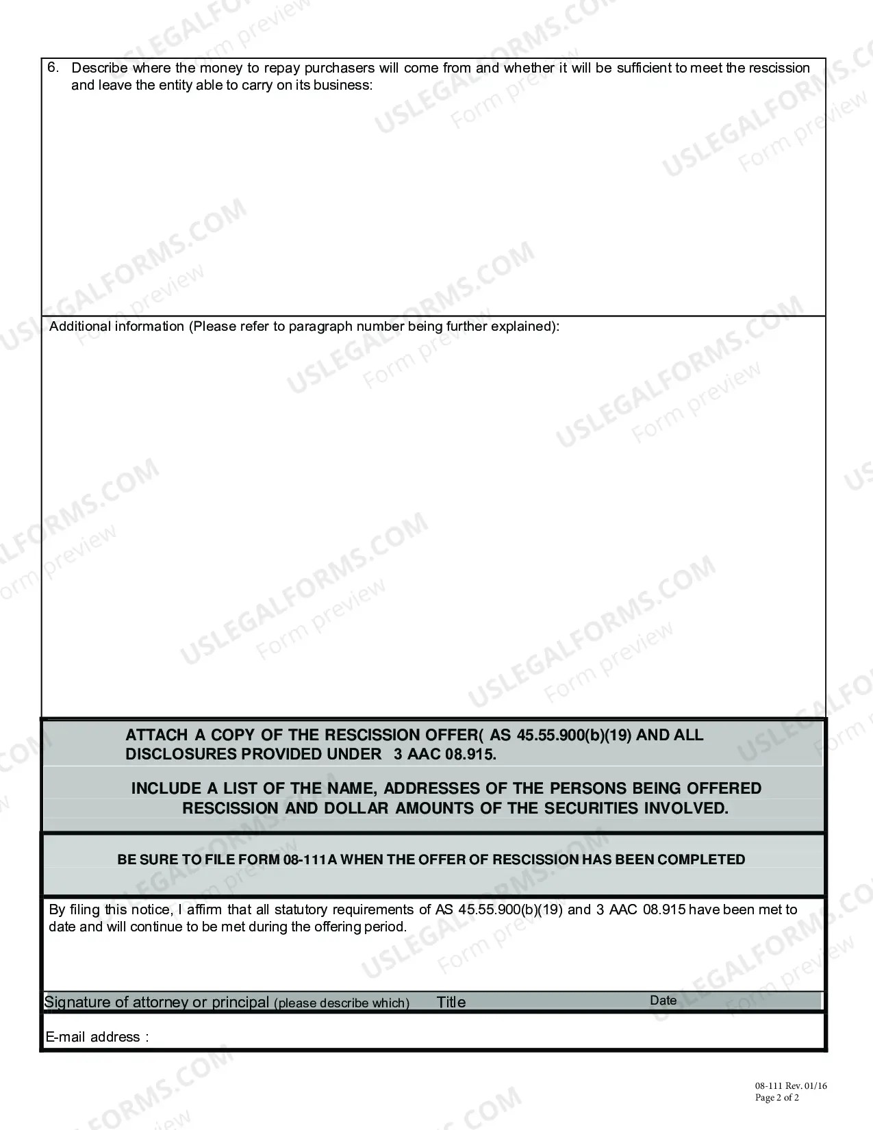 Preview Notice of Exempt Securities Transactions Under AS 45.55.900(b)(19)