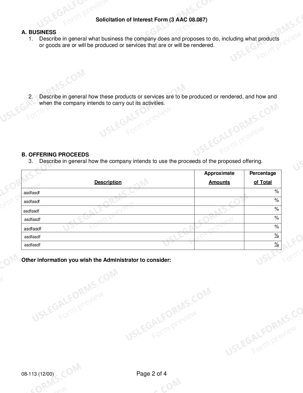 Preview Solicitation of Interest Form (3 AAC 08.087)