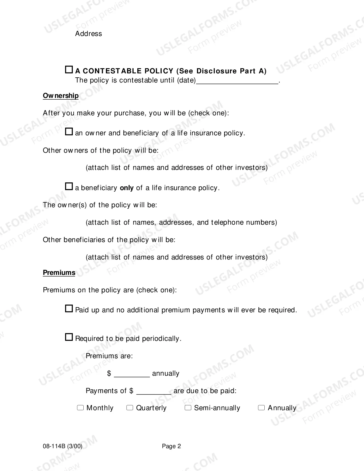 Preview Viatical Settlement Disclosure Document Part B