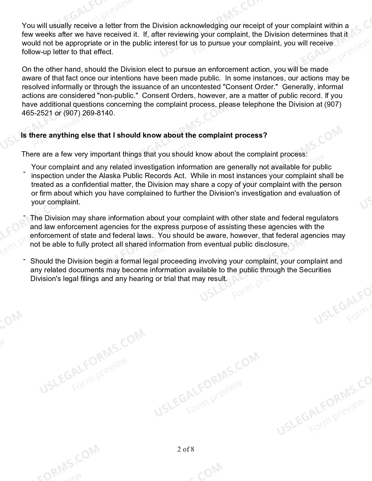 Preview Investment Complaint Form