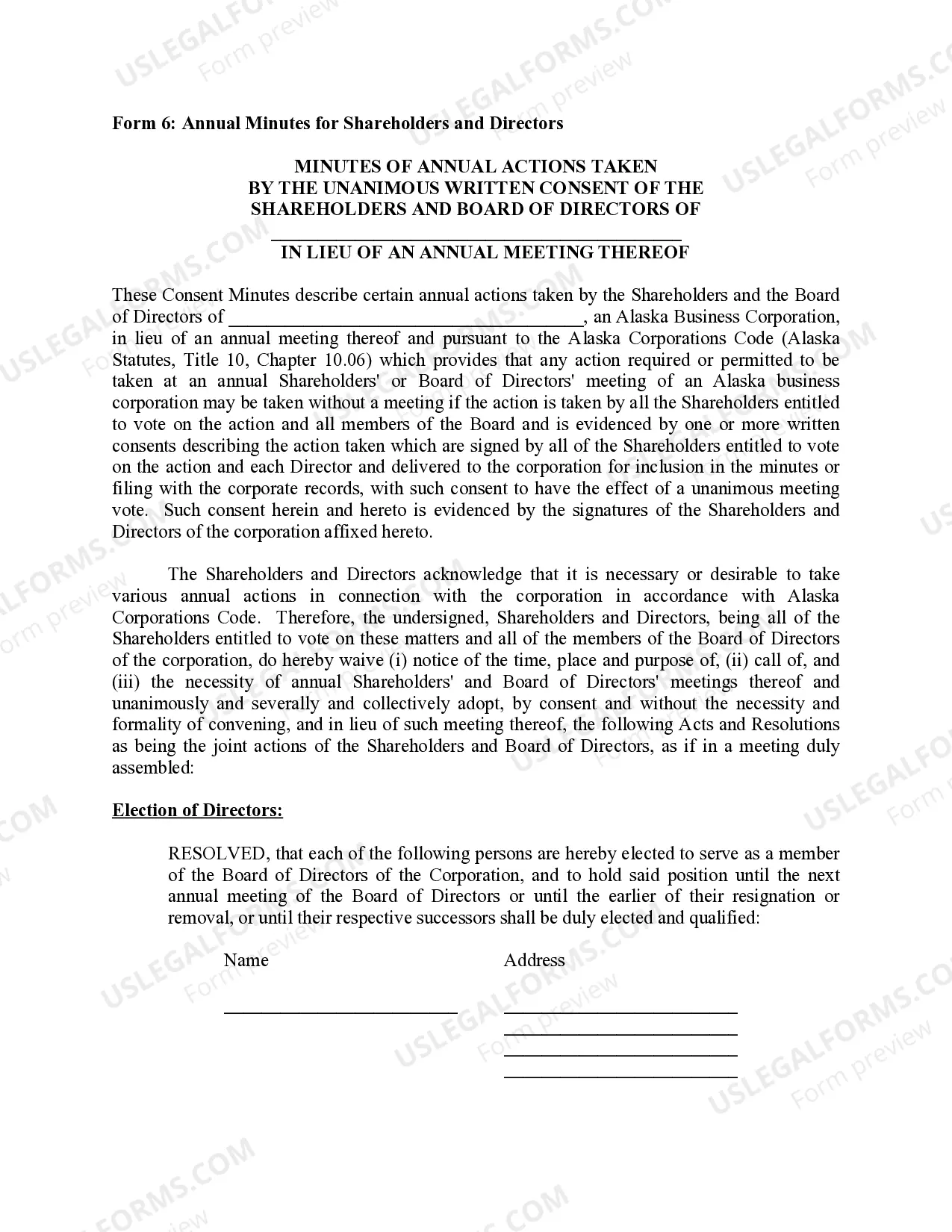 Preview Annual Minutes