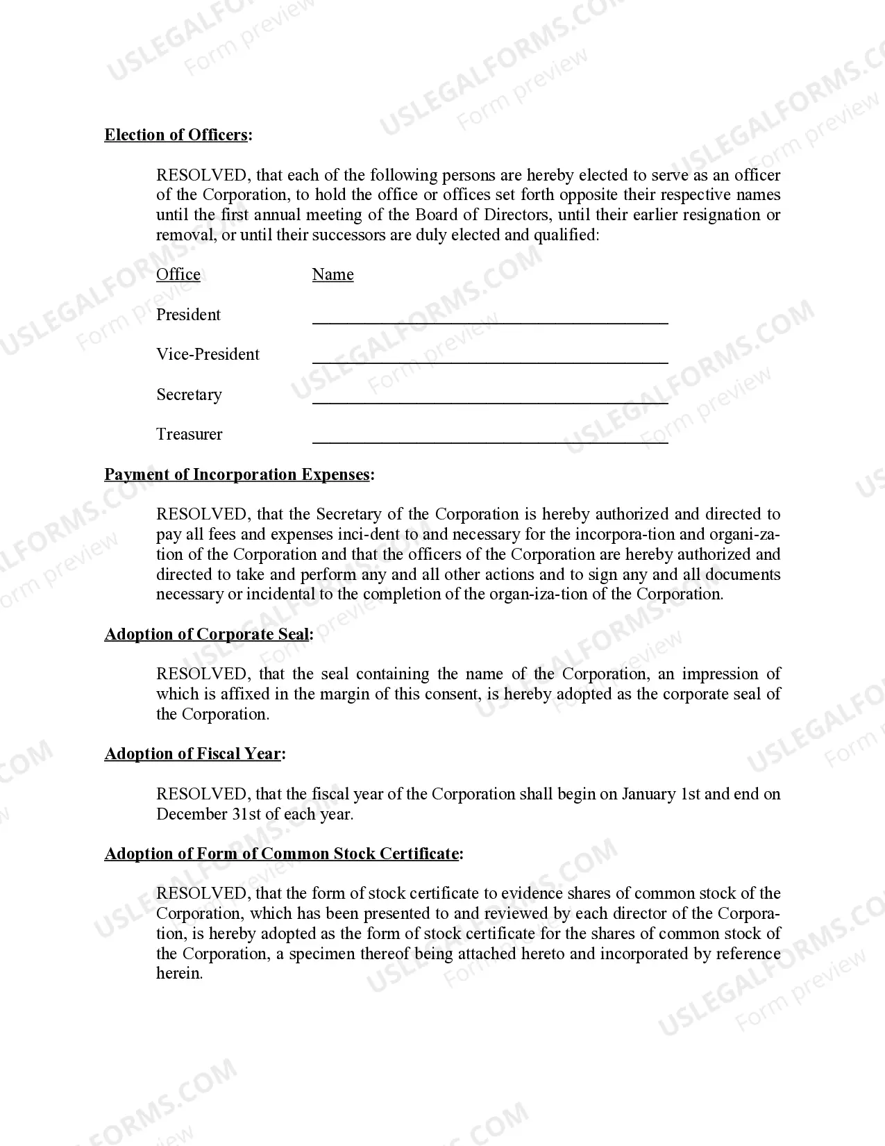 Preview Minutes for Organizational Meeting