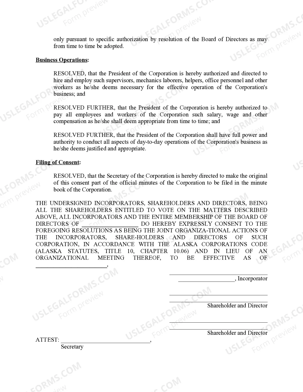 Preview Minutes for Organizational Meeting