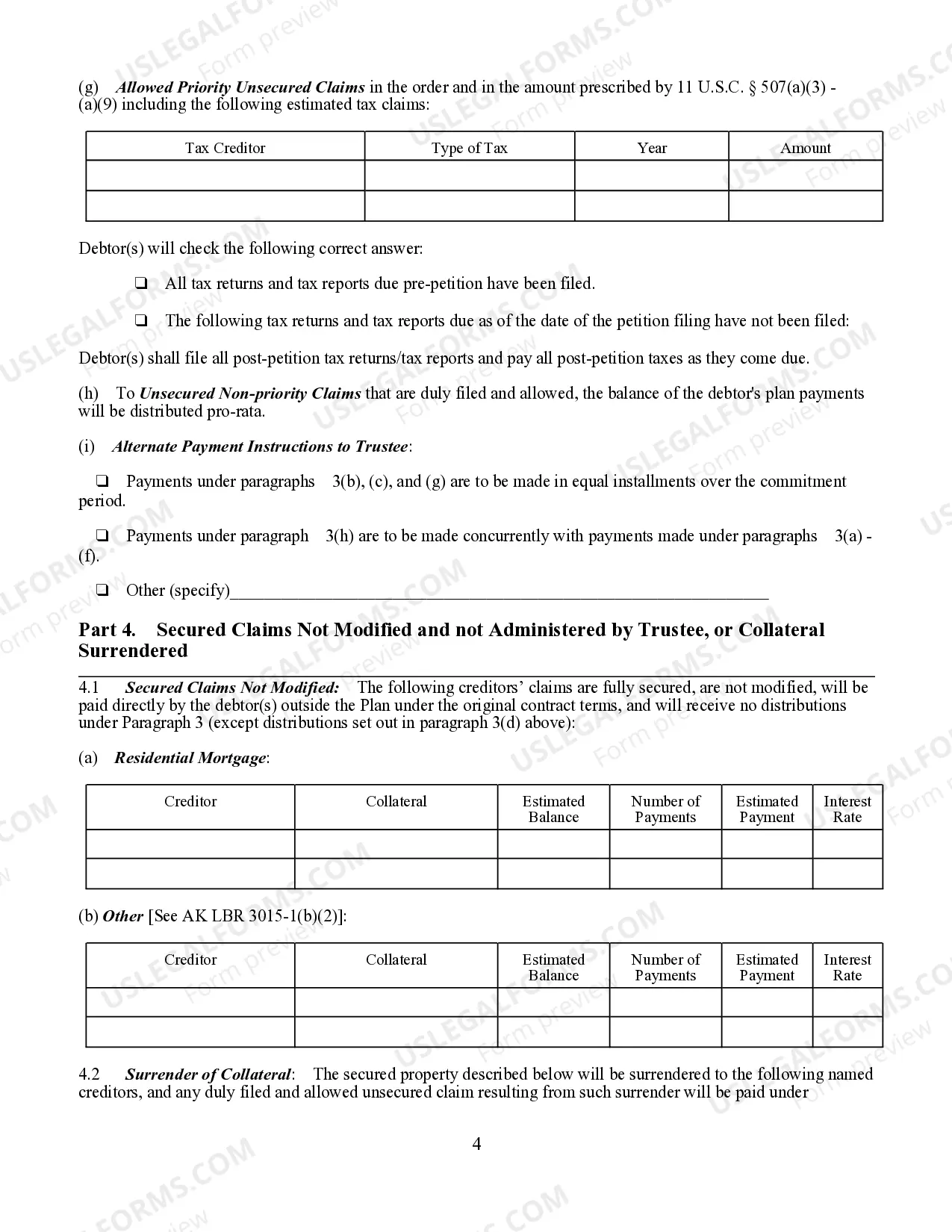 Preview Chapter 13 Plan (Cases Filed or Converted on or after 12/1/17)