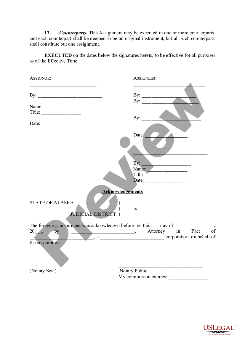 Alaska Assignment, Conveyance and Bill of Sale | US Legal Forms