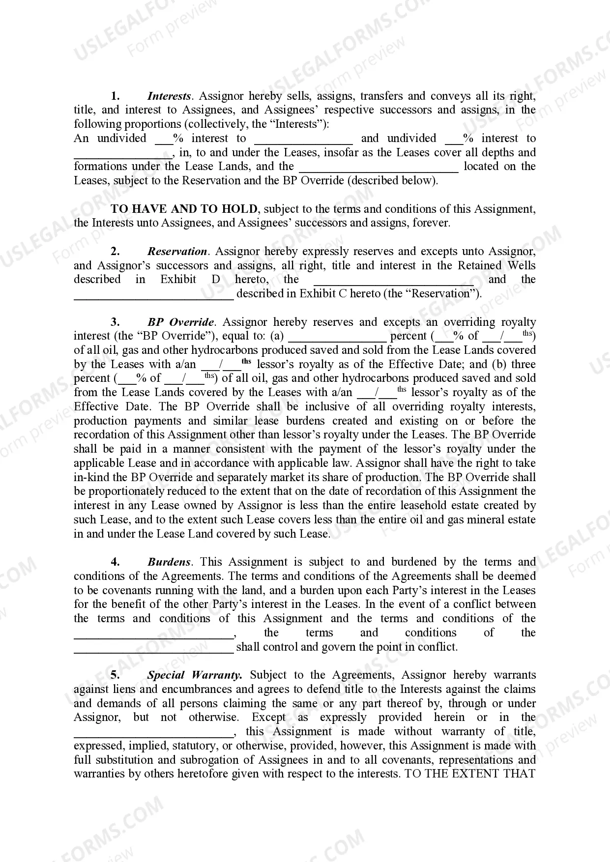 Preview Assignment, Conveyance and Bill of Sale