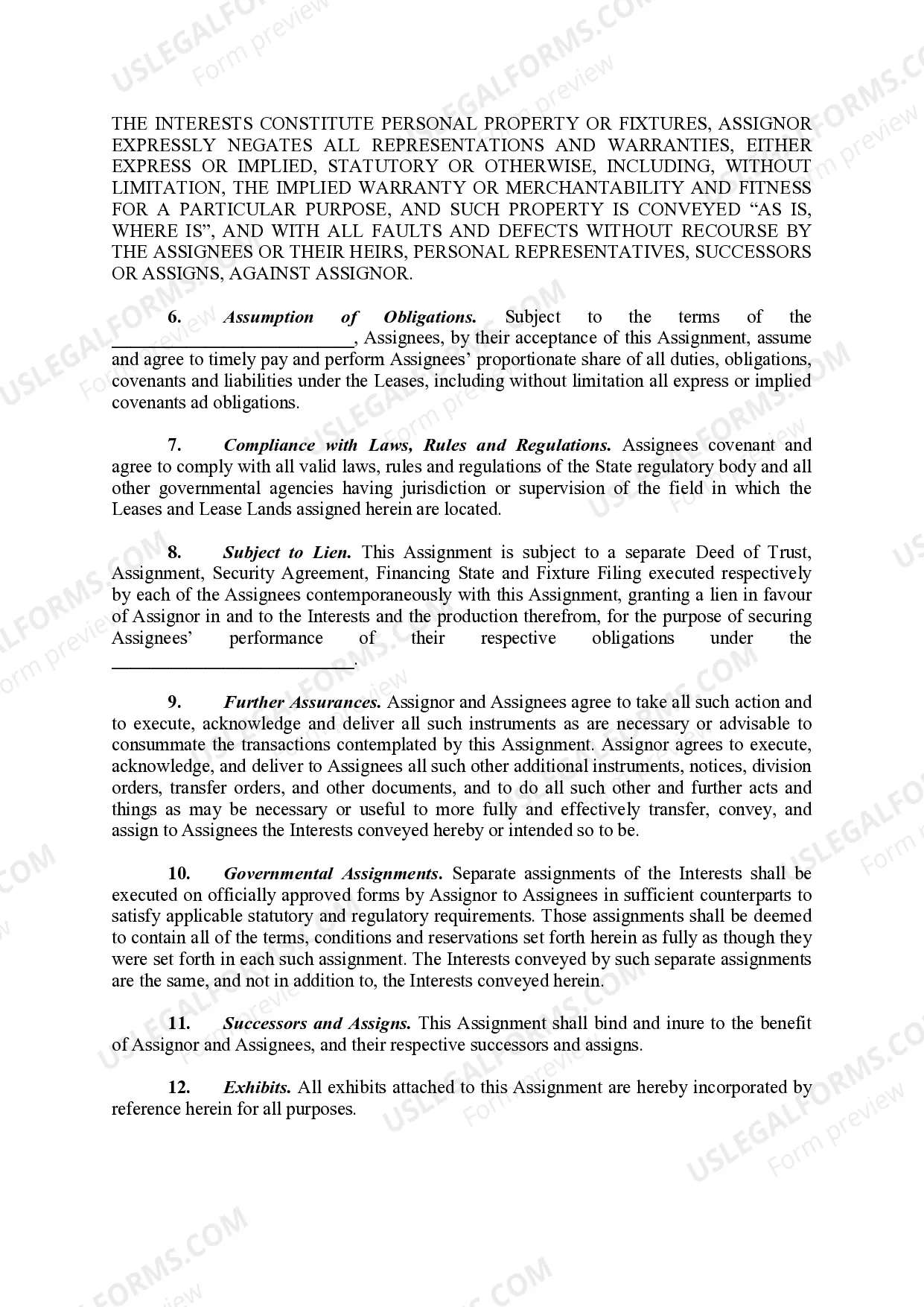 Preview Assignment, Conveyance and Bill of Sale
