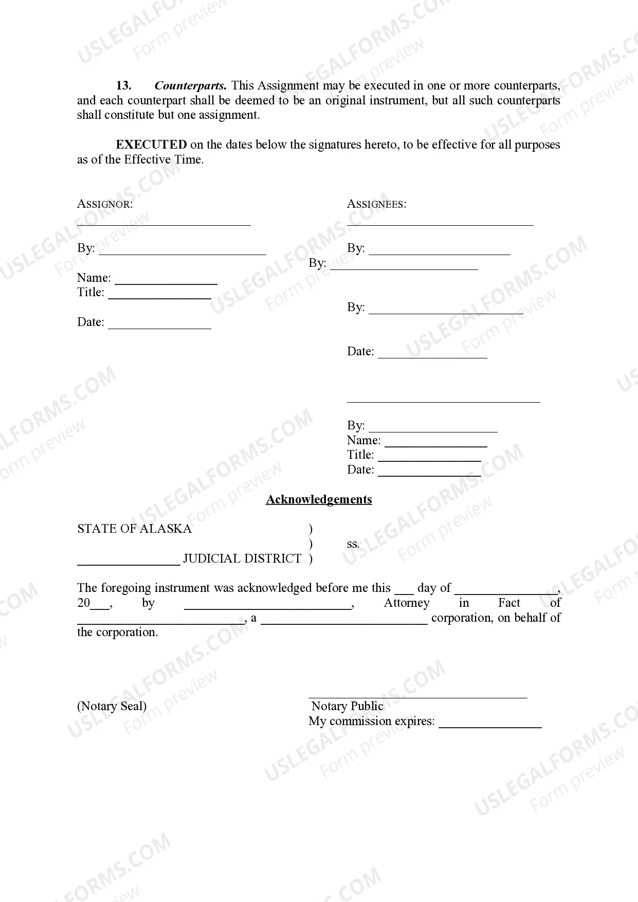 Preview Assignment, Conveyance and Bill of Sale
