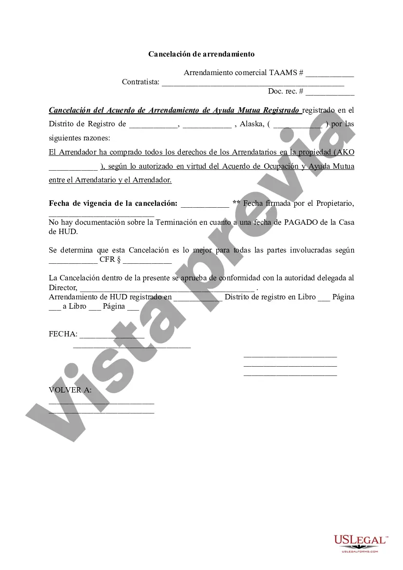 Preview Cancelación de arrendamiento