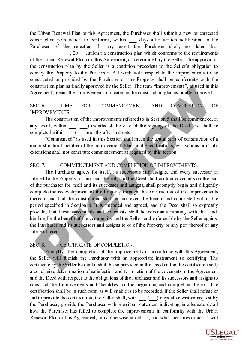 Preview Contract for Sale of Land for Single Family Residential Use